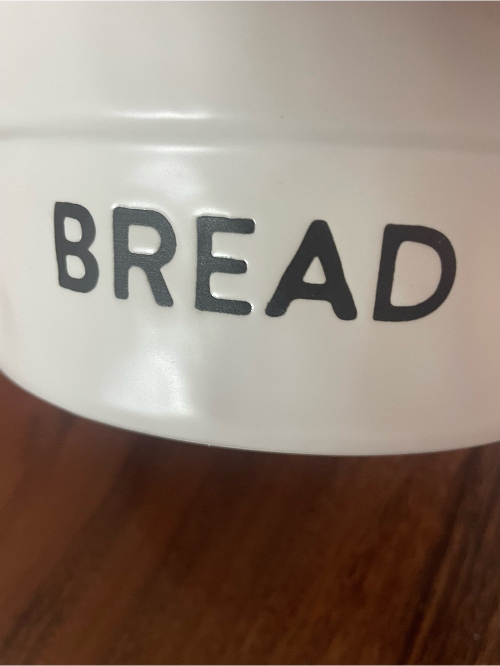 White Ceramic Bread Crock with Black Lettering - Picture 3 of 7